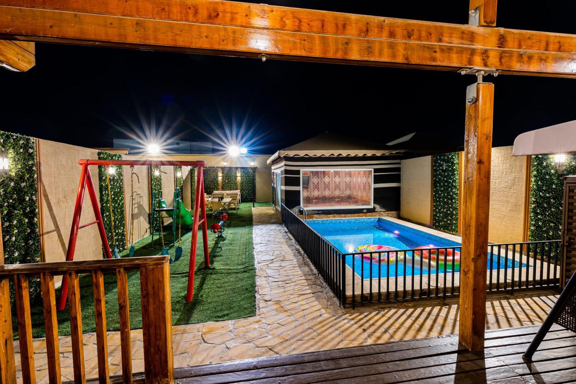 شاليهات الكوخ السويسري وأكوابارك Villa Ash Shishah Luaran gambar