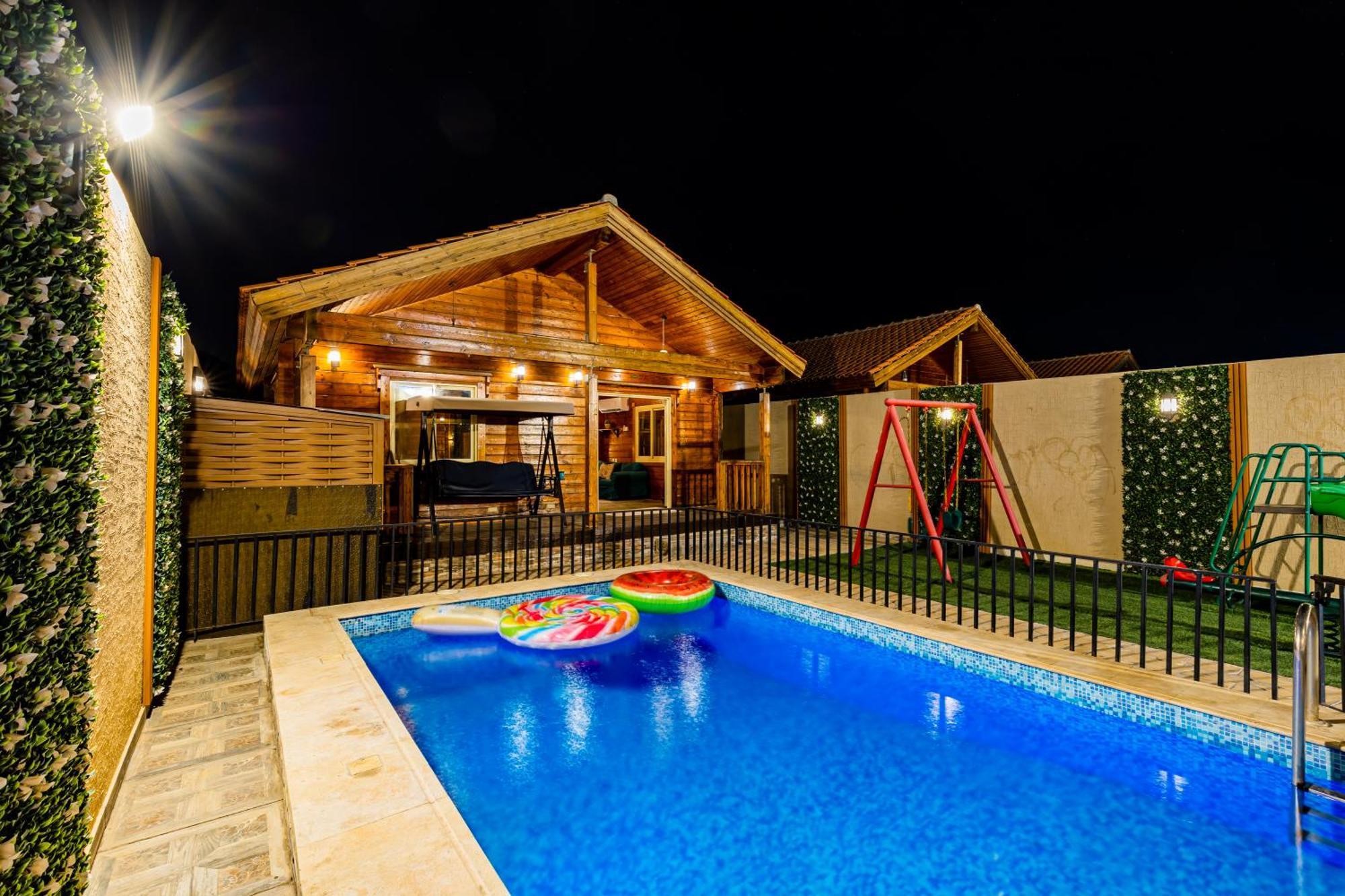 شاليهات الكوخ السويسري وأكوابارك Villa Ash Shishah Luaran gambar